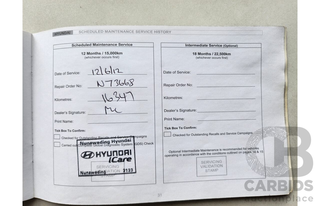 3/2011 Hyundai i30 SX FD MY11 5d Hatchback Blue 2.0L