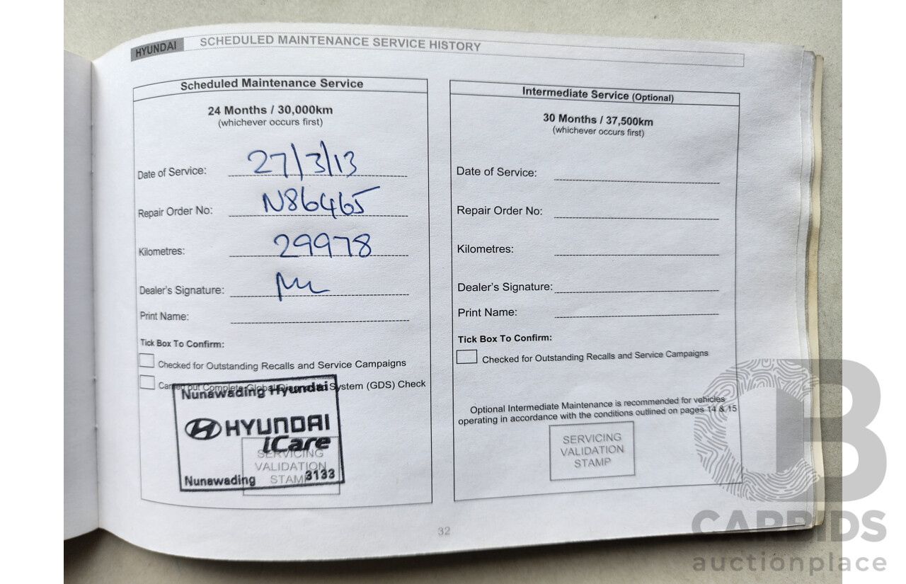 3/2011 Hyundai i30 SX FD MY11 5d Hatchback Blue 2.0L