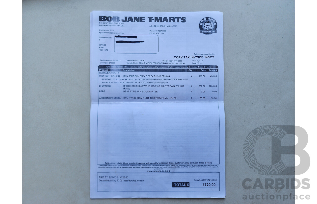 6/2009 Suzuki Grand Vitara (4x4) JT MY08 UPGRADE 4d Wagon White 2.4L