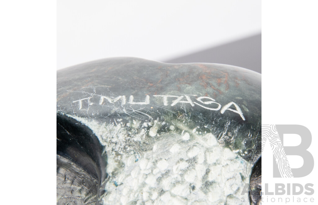 Naieve Shona Stone Carving of a Seated Mermaid