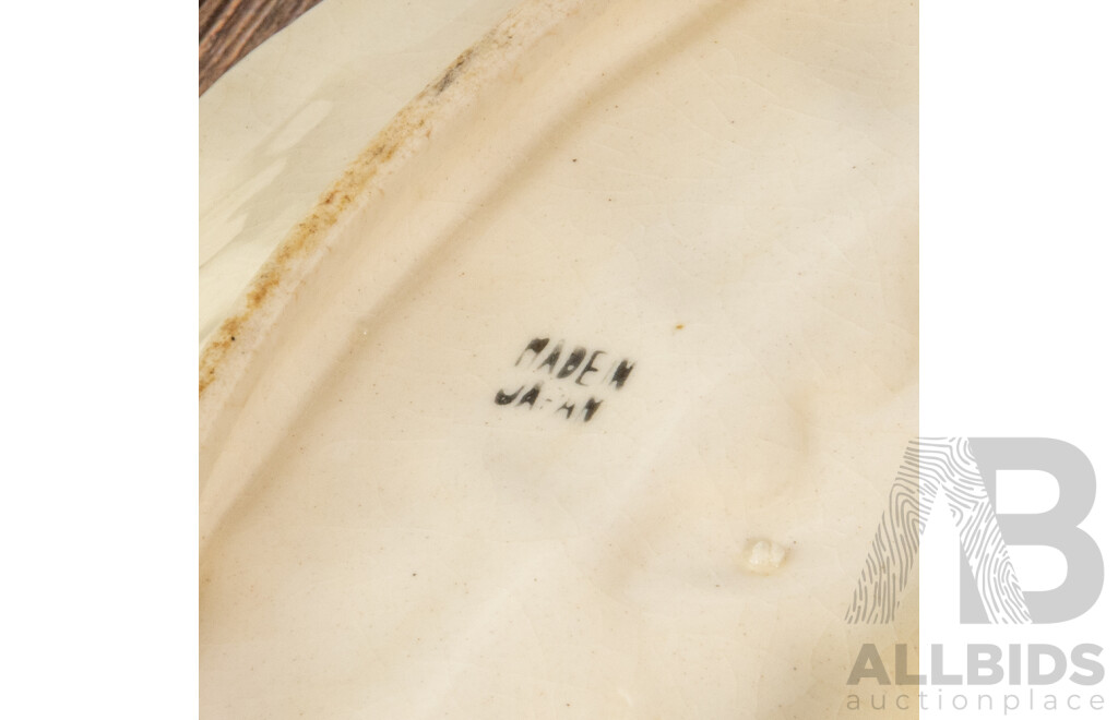 Vintage Falcon Wear Basket Form Dish and Japanese Leaf Form Platter