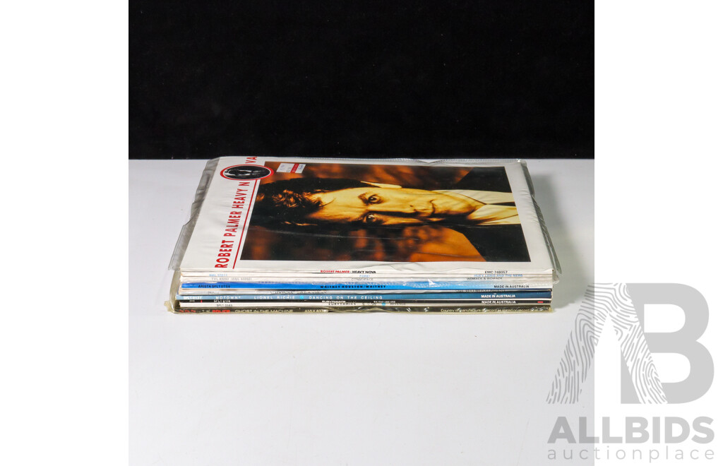 Collection of Seven Popular Music LPs Inc Huey Lewis and the News, Robert Palmer, Womak &Womak, Madonna, Eurythmics  and More