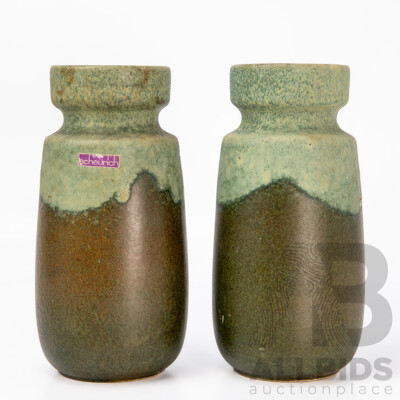 Pair of Fat Lava Glaze Vases by Scheurich