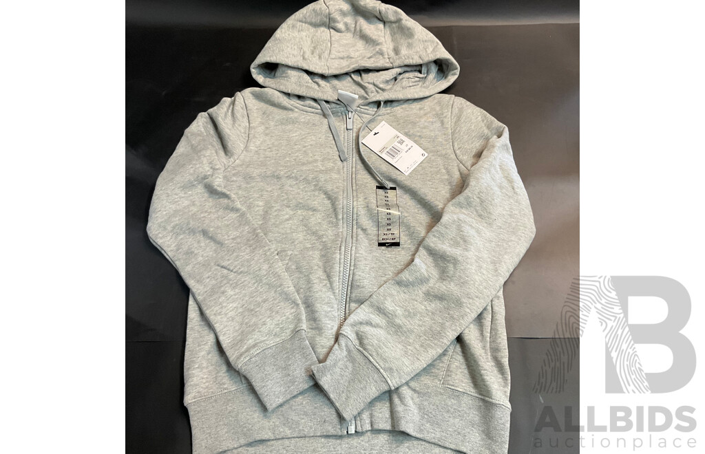 Nike Women's Sportswear Club Fleece Full Zip Hoodie & Pants - Grey - Size XS