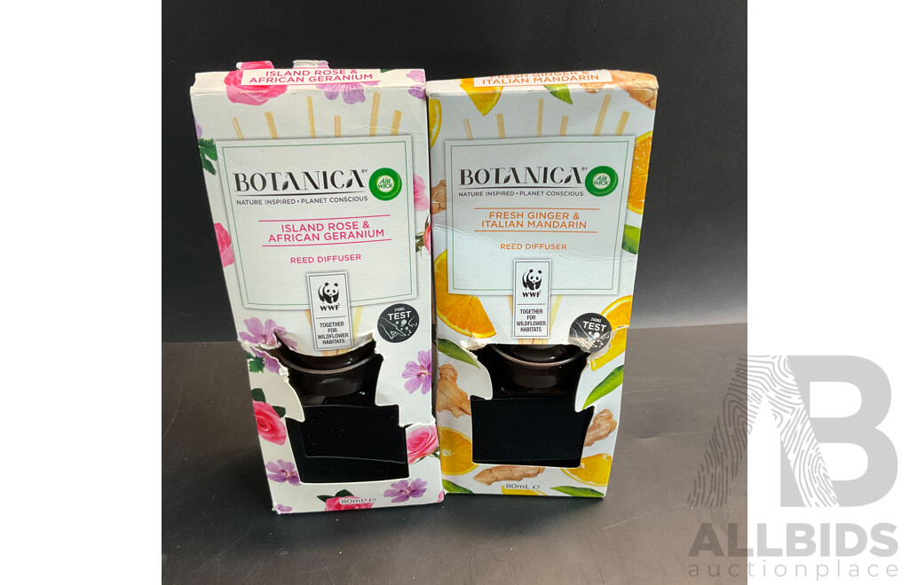 Assorted Household Items - Fluffy In-Wash Scent Booster, Botanica Reed Diffuser, OMO Washing Capsules and More