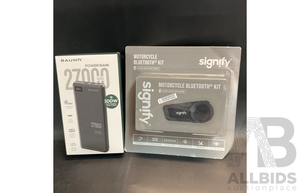 Signify Motorcycle Bluetooth Kit & Bauhn 1700mAh Power Bank