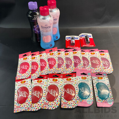 Downy in Wash Scent Booster & Nilodor Concentrated Deodoriser & Assorted Jelly Belly Air Freshner