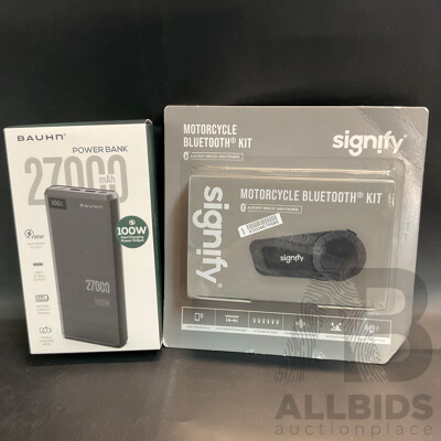 Signify Motorcycle Bluetooth Kit & Bauhn 1700mAh Power Bank