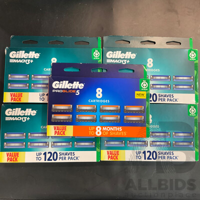 Gillette Mach3 Plus & Pro Glide 5 Value Pack - Lot of 5