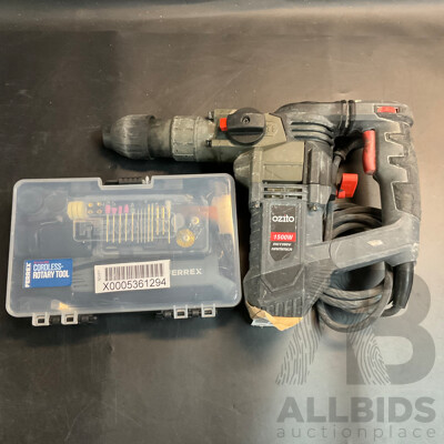 Ozito RHD-1550 Corded Rotary Hammer & Ferrex Cordless Rotary Tool