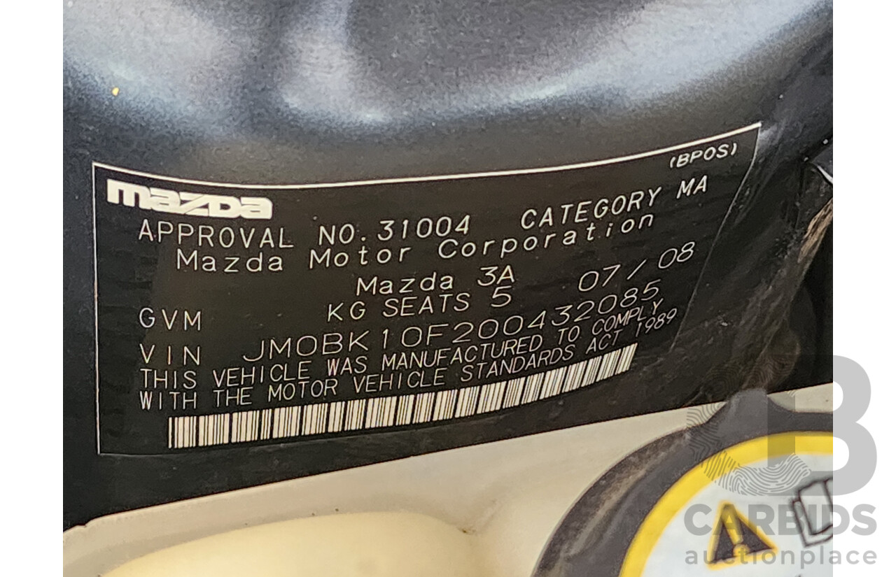 7/2008 Mazda Mazda3 MAXX Sport BK MY08 4d Sedan Grey 2.0L