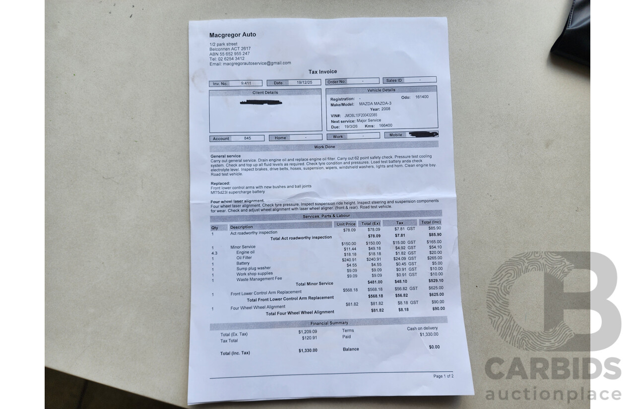 7/2008 Mazda Mazda3 MAXX Sport BK MY08 4d Sedan Grey 2.0L