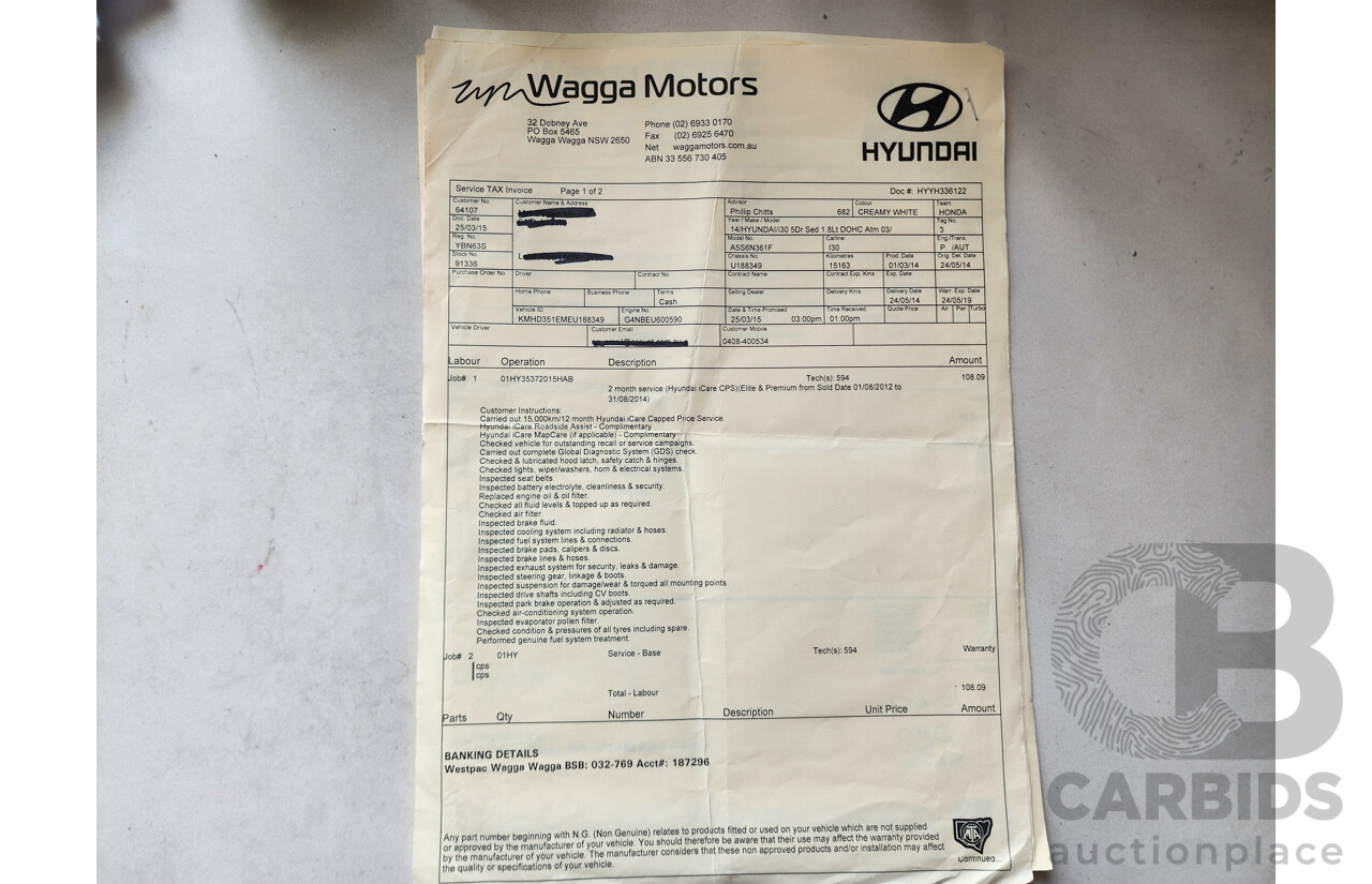 4/2014 Hyundai i30 Trophy GD MY14 5d Hatchback White 1.8L