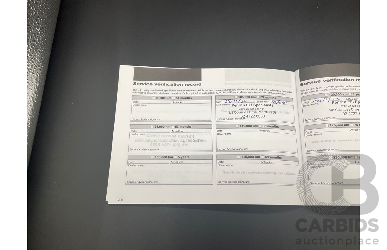 9/2009 Nissan Navara ST-X (4x4) D40 King Cab Chassis Slate Grey Metallic Turbo Diesel 2.5L