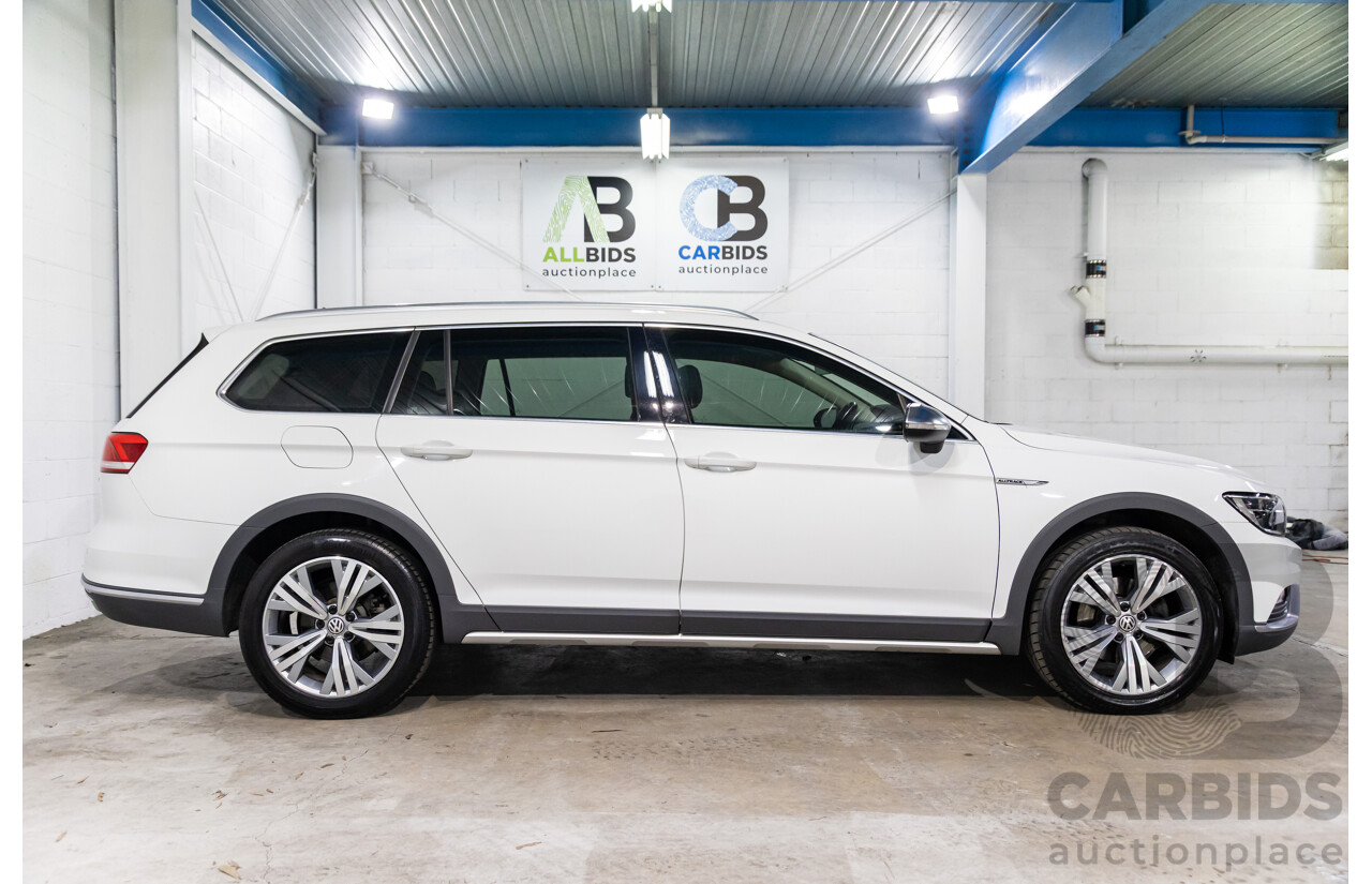 06/2018 Volkswagen Passat Alltrack 140 TDI (AWD) 3C MY18.5 4d Wagon Pure White Turbo Diesel 2.0L