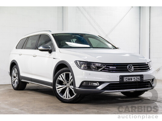 06/2018 Volkswagen Passat Alltrack 140 TDI (AWD) 3C MY18.5 4d Wagon Pure White Turbo Diesel 2.0L