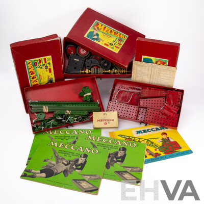 Meccano Vintage Accessory Outfits 4A, 5A, and 6A in Original Boxes