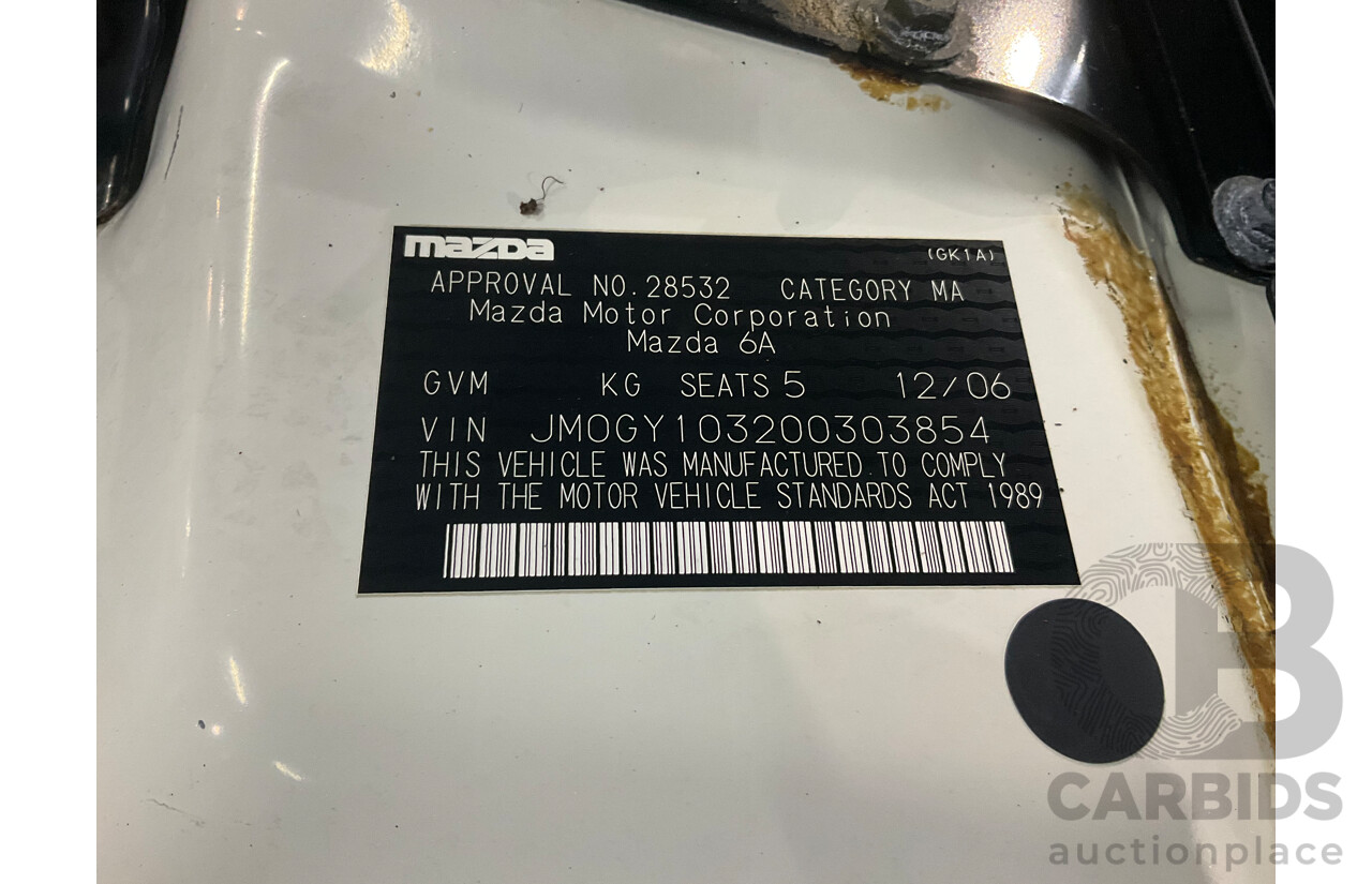 12/2006 Mazda Mazda6 Classic GG 05 Upgrade 4d Wagon Snowflake White Pearl 2.3L