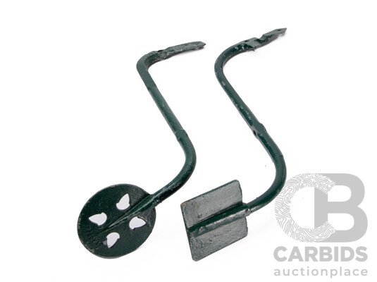 Two Vintage Iron Horse Drawn Carriage Steps