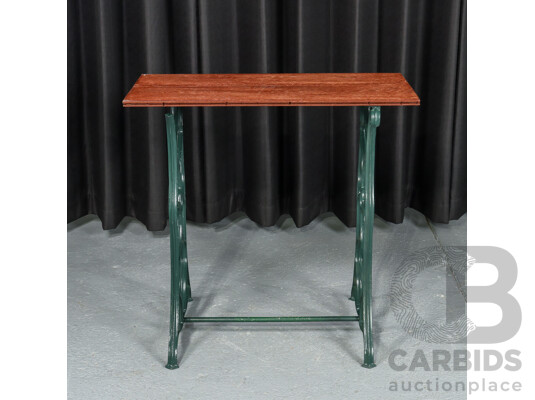 Timber Top Garden Table with Cast Alloy Base