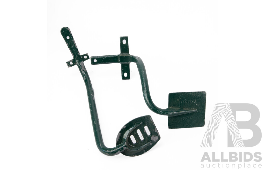 Two Vintage Iron Horse Drawn Carriage Steps