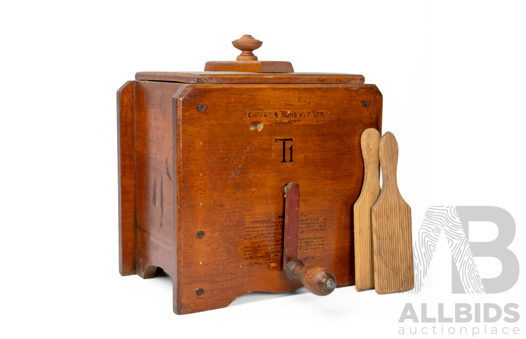 Cherry & Sons Pty Ltd T1 Kauri Pine Butter Churn with Butter Pats, Gisborne, Victoria, Early 20th Century
