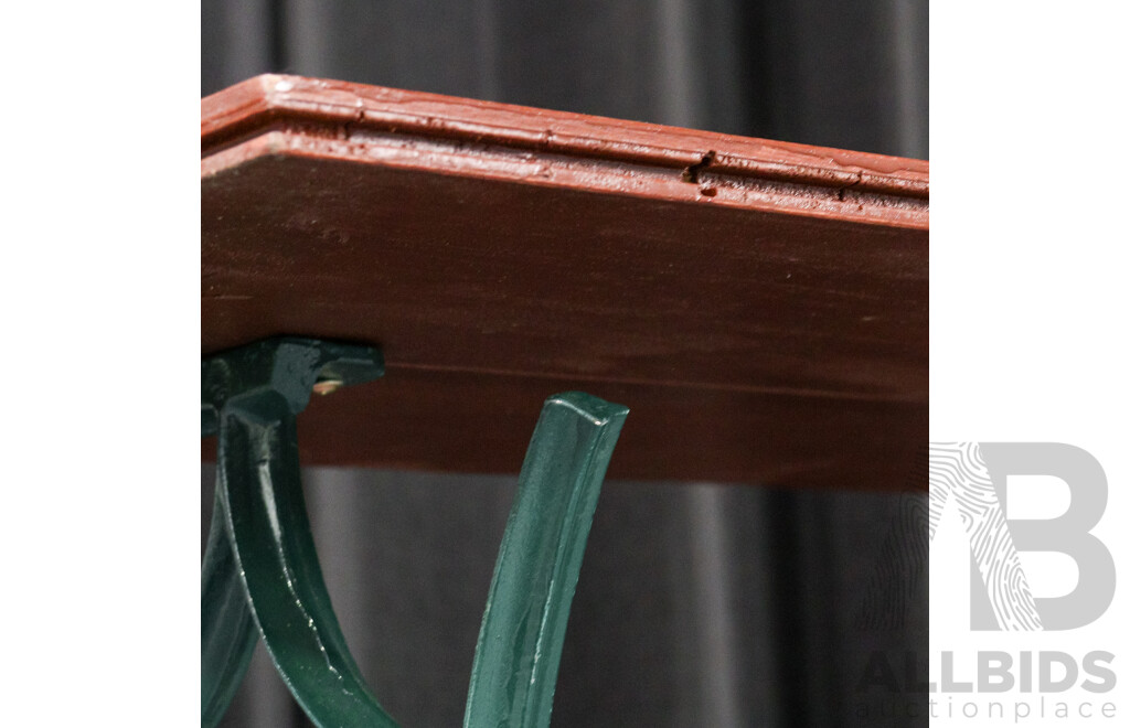 Timber Top Garden Table with Cast Alloy Base