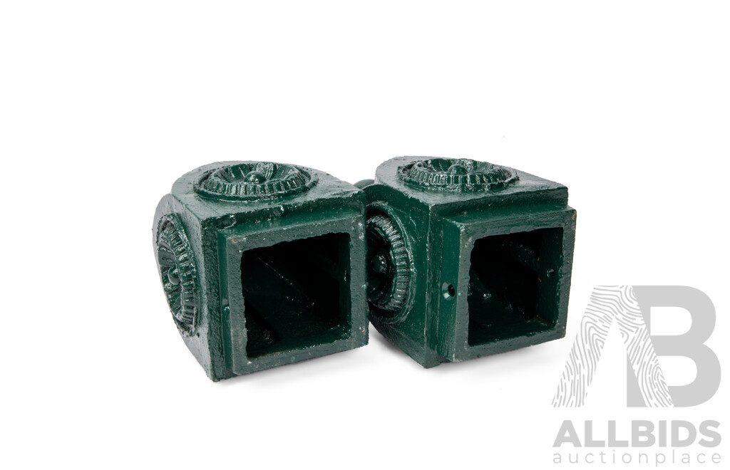 Pair of Victorian Cast Iron Post Finials