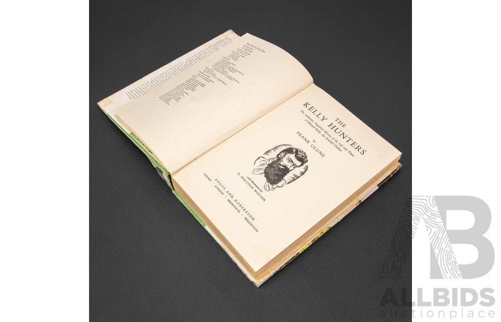 The Kelly Hunters by Frank Clunes (Australian, 1893-1971), 2nd Edition Published by Angus & Robertson (1955), Signed & Dated by Author