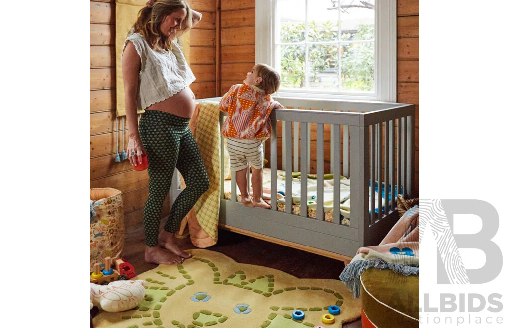 DESIGN KIDS Aura Cot - Grey / Natural - ORP $699