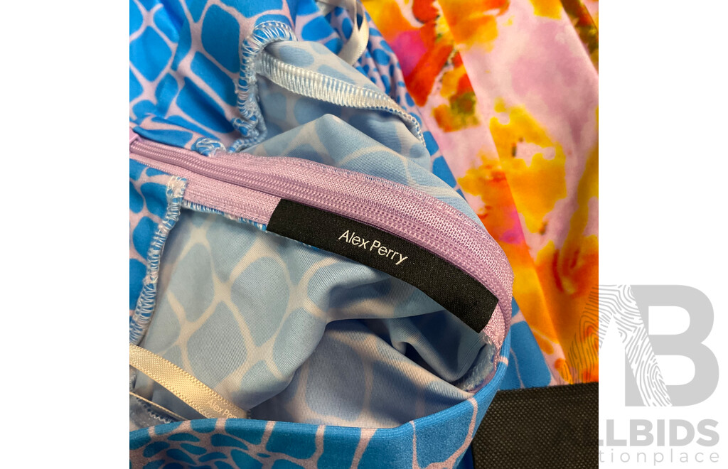 Blue Snakeskin and Leighton Size 6 Leggings Branded Alex Perry