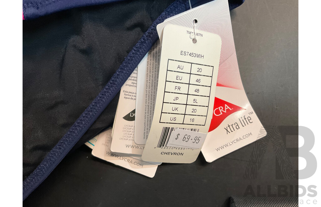 Elomi Swim Chevron Top & Hight Waist Briefs - Various Sizes - Lot of 11