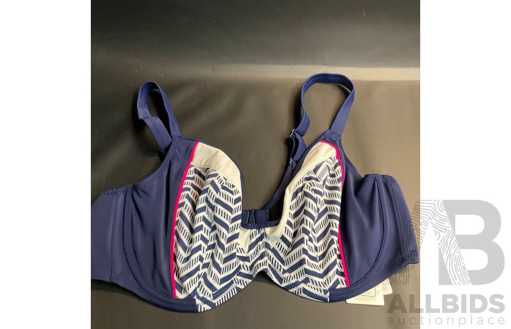 Elomi Swim Chevron Top & Hight Waist Briefs - Various Sizes - Lot of 11