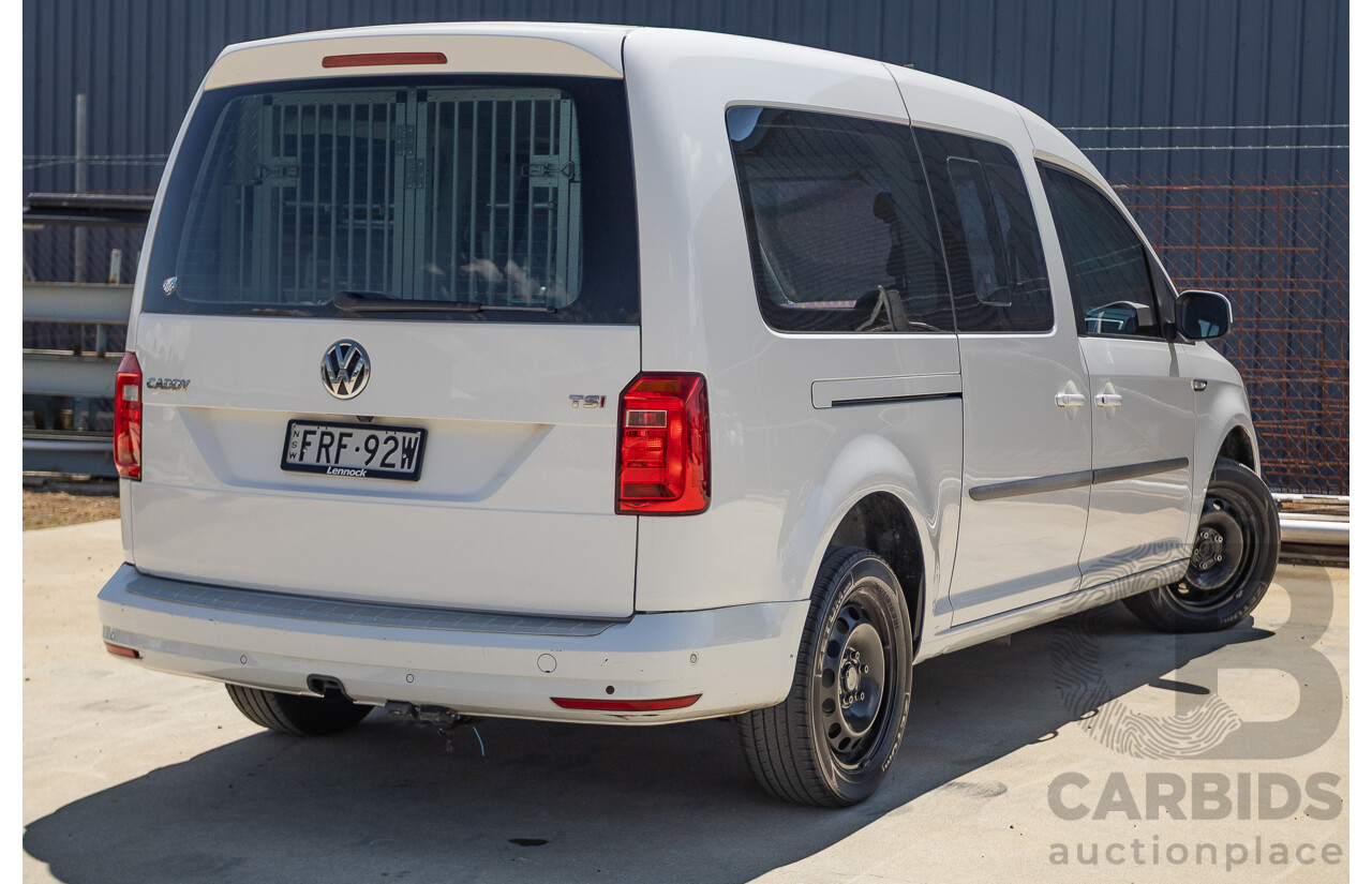 04/2018 Volkswagen Caddy Maxi Trendline TSI220 2K MY18 4D Wagon White Turbo 1.4L - 7 seats