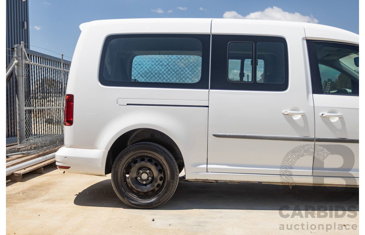 04/2018 Volkswagen Caddy Maxi Trendline TSI220 2K MY18 4D Wagon White Turbo 1.4L - 7 seats