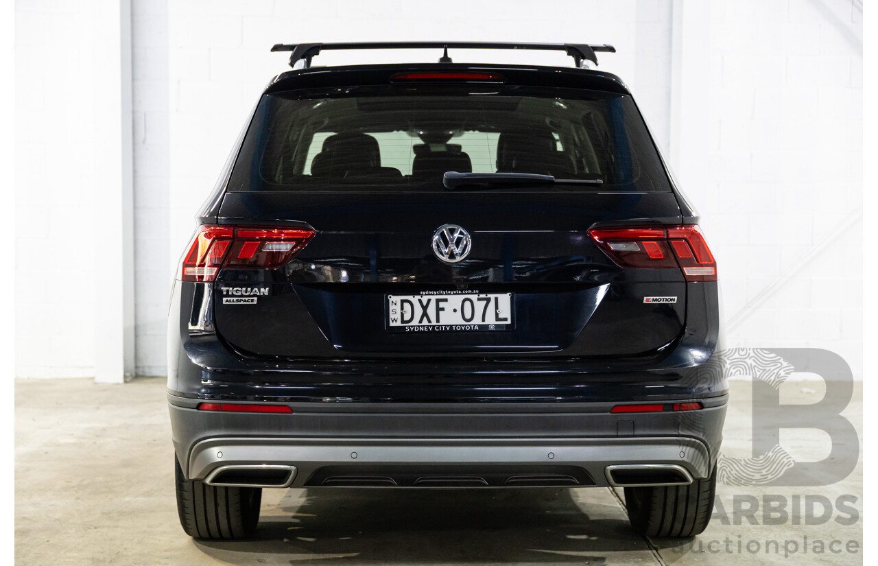 06/2018 Volkswagen Tiguan Allspace 132 TSI Comfortline (FWD) 5NA MY18 4d Wagon Deep Black Pearl Turbo 2.0L - 7 Seater