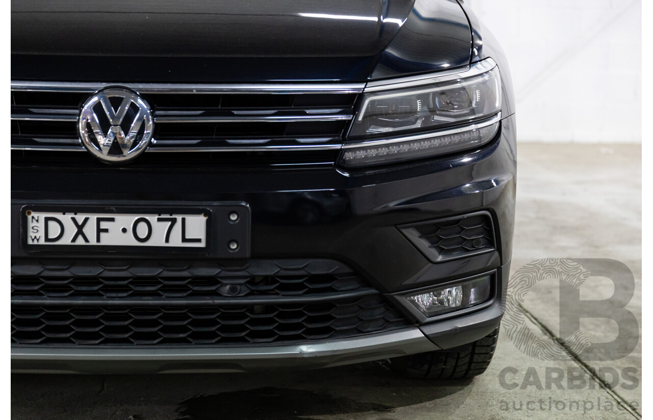 06/2018 Volkswagen Tiguan Allspace 132 TSI Comfortline (FWD) 5NA MY18 4d Wagon Deep Black Pearl Turbo 2.0L - 7 Seater