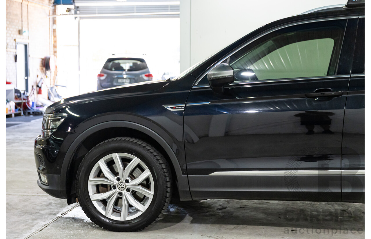 06/2018 Volkswagen Tiguan Allspace 132 TSI Comfortline (FWD) 5NA MY18 4d Wagon Deep Black Pearl Turbo 2.0L - 7 Seater