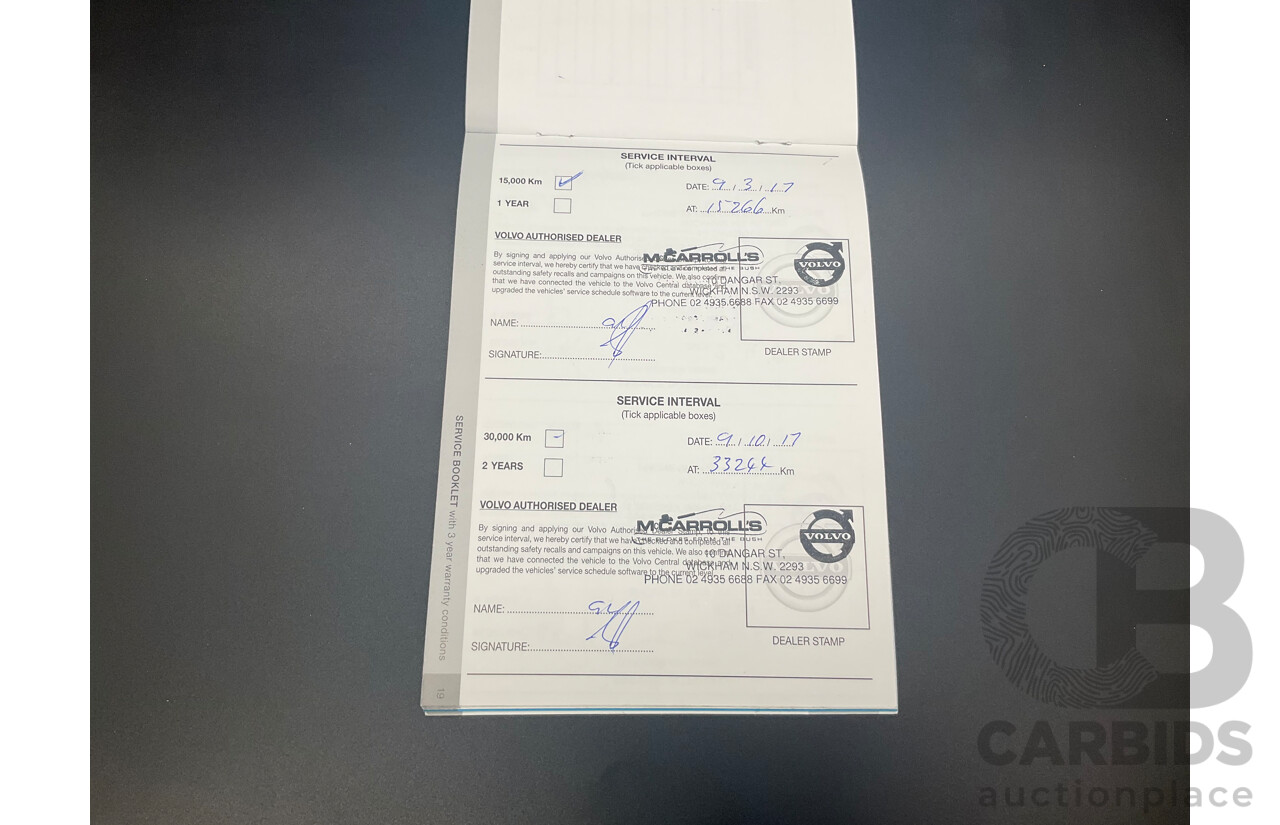 02/2016 Volvo XC60 T5 Luxury (FWD) DZ MY16 4d Wagon Onyx Black Turbo 2.0L