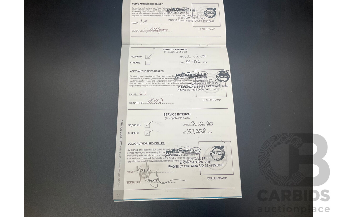 02/2016 Volvo XC60 T5 Luxury (FWD) DZ MY16 4d Wagon Onyx Black Turbo 2.0L