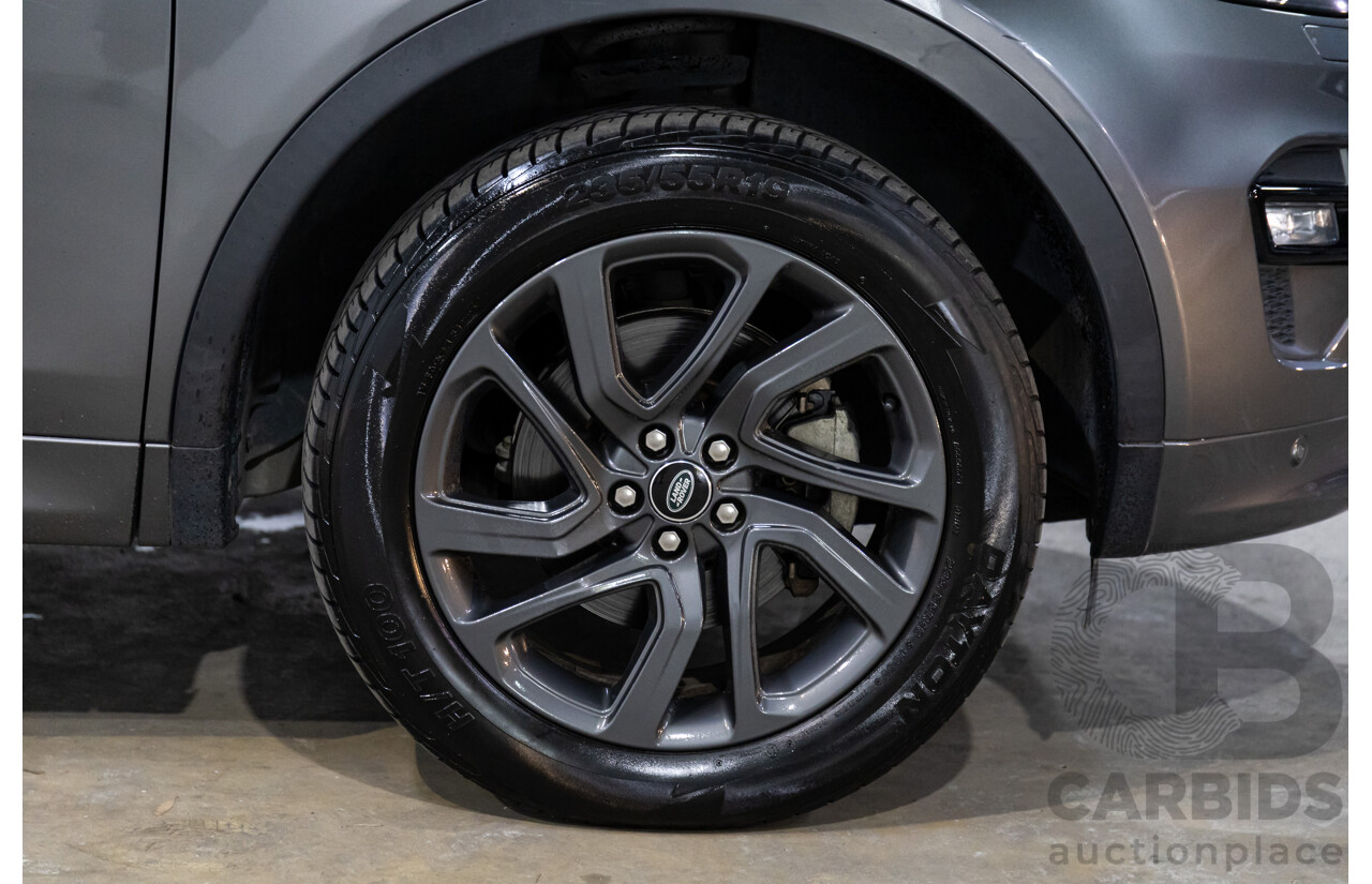 02/2018 Land Rover Discovery Sport Si4 SE Dynamic Design Pack (177kW AWD) 5 Seat L550 MY18 4D Wagon Corris Grey Metallic/ Santorini Black Roof Turbo 2.0L