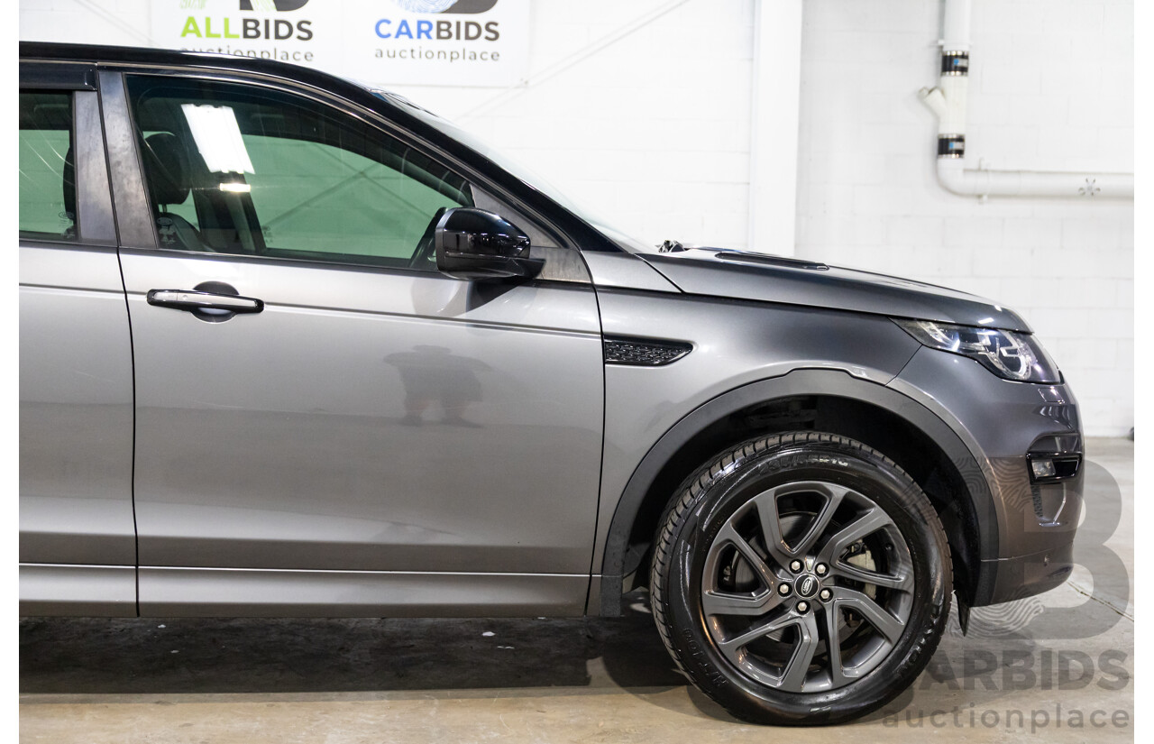 02/2018 Land Rover Discovery Sport Si4 SE Dynamic Design Pack (177kW AWD) 5 Seat L550 MY18 4D Wagon Corris Grey Metallic/ Santorini Black Roof Turbo 2.0L