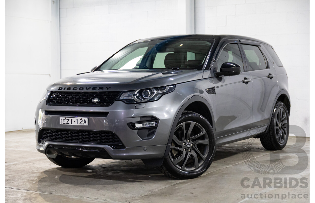 02/2018 Land Rover Discovery Sport Si4 SE Dynamic Design Pack (177kW AWD) 5 Seat L550 MY18 4D Wagon Corris Grey Metallic/ Santorini Black Roof Turbo 2.0L