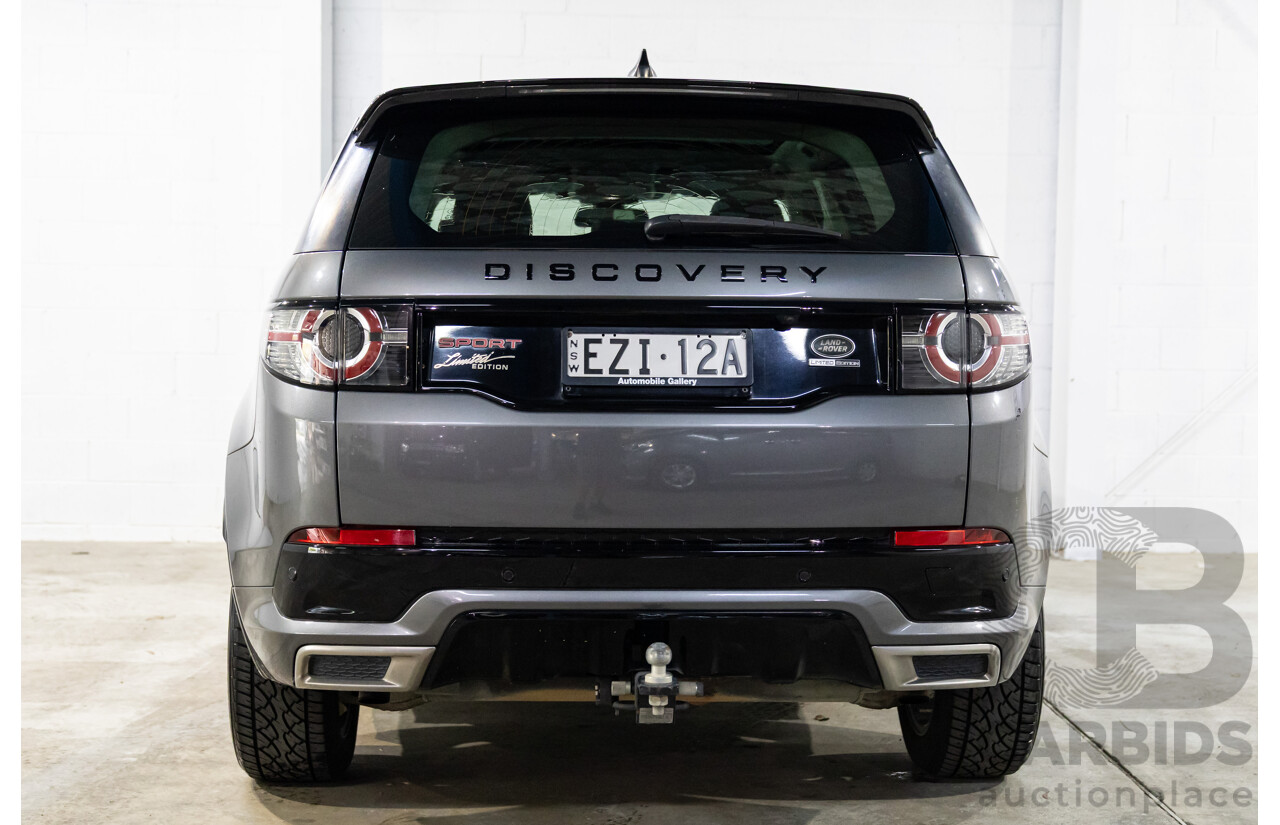 02/2018 Land Rover Discovery Sport Si4 SE Dynamic Design Pack (177kW AWD) 5 Seat L550 MY18 4D Wagon Corris Grey Metallic/ Santorini Black Roof Turbo 2.0L