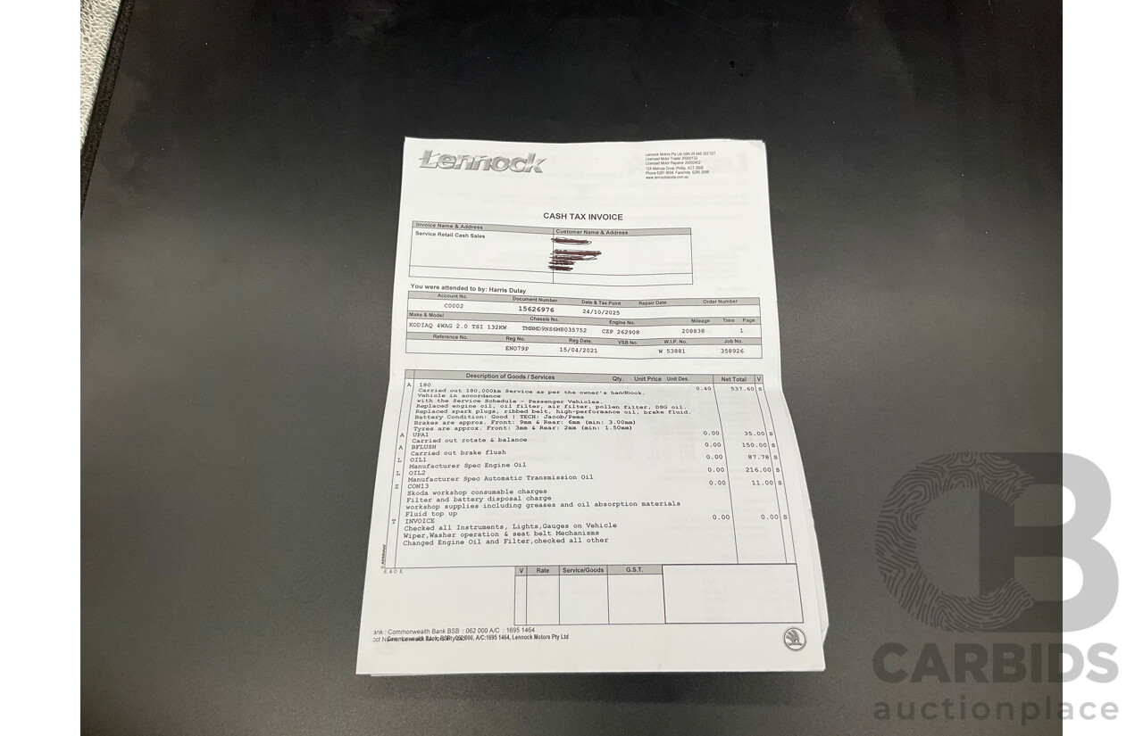 03/2021 Skoda Kodiaq 132 TSI Sportline (4x4) NS MY21 4d Wagon Graphite Grey Metallic Turbo 2.0L