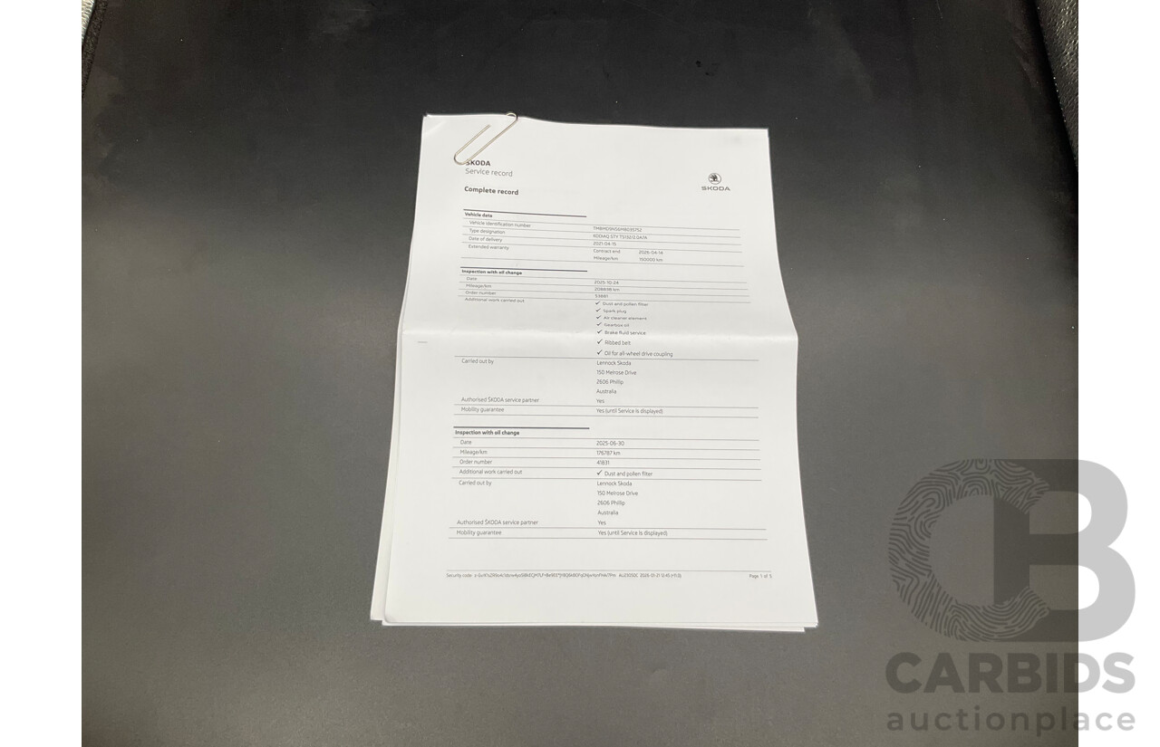 03/2021 Skoda Kodiaq 132 TSI Sportline (4x4) NS MY21 4d Wagon Graphite Grey Metallic Turbo 2.0L