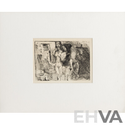 Pablo Picasso, (19/20th Centuries, Spanish-Born French, 1881-1973),  La Celestine (1968-69), Etching, 9 x 12 cm (image)