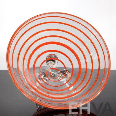 Tri-footed Art Glass Bowl by Mark Thiele, Australia