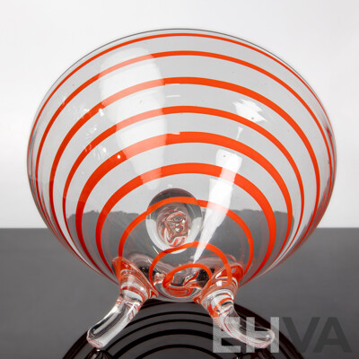 Tri-footed Art Glass Bowl by Mark Thiele, Australia