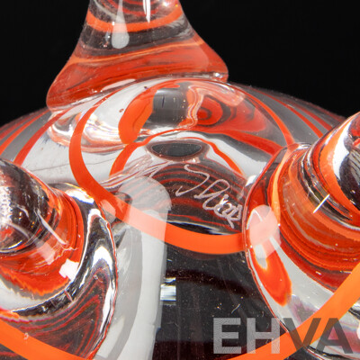 Tri-footed Art Glass Bowl by Mark Thiele, Australia